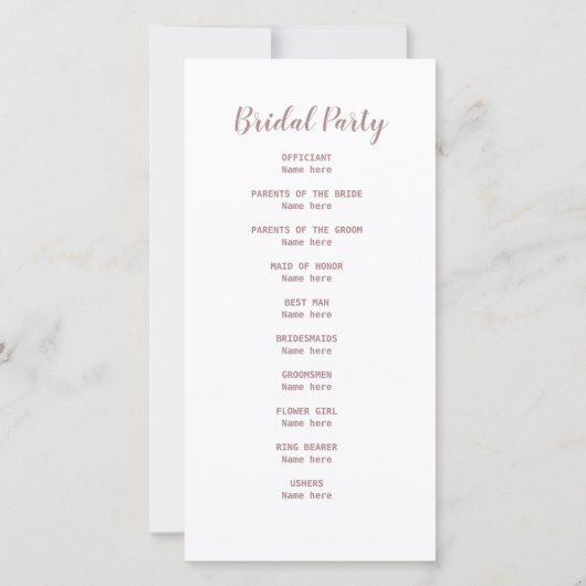 シンプルミニマルエレガントバラ金ゴールド結婚式 (裏面)