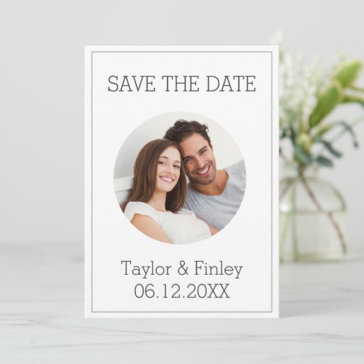 シンプルミニマルエレガントパーソナライズされた写真結婚の 招待状 (スタンド正面)