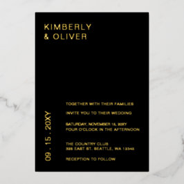 シンプルミニマルエレガントモダンク結婚・インビ 箔招待状