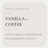 シンプルミニマルエレガントモダンダスキホワイト スクエアシール (正面)