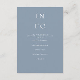 シンプルミニマルエレガントモダンダスティ・ブルー結婚ズ エンクロージャーカード