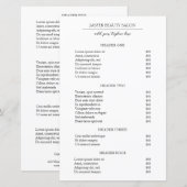 シンプルミニマルエレガントモダン価格表 (正面/裏面)