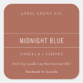 シンプルミニマルエレガントモダン焦れんが赤色 スクエアシール (正面)