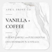 シンプルミニマルエレガントモダン白大理石S スクエアシール (正面)