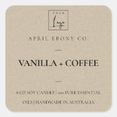 シンプルミニマルエレガントモダン素朴KRAFTロゴ スクエアシール (正面)