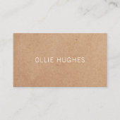 シンプルミニマルエレガントリストクラフト紙ホワイト 名刺 (正面)