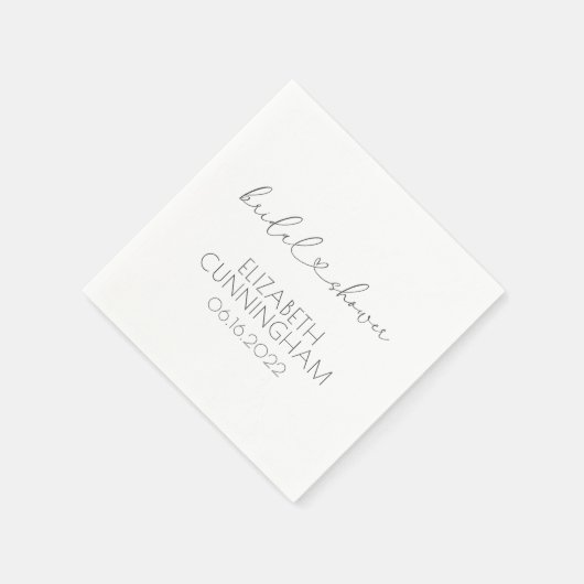 シンプルミニマルエレガントリストシックハートブライダルシャワー スタンダードカクテルナプキン (角)