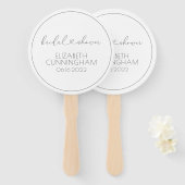 シンプルミニマルエレガントリストシックハートブライダルシャワー ハンドファン (正面&裏面)