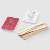 シンプルミニマルエレガントレンガ赤結婚式 プログラム ハンドファン (組立なし)