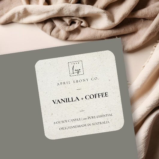 シンプルミニマルエレガントロゴ薄暗い石 スクエアシール