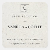 シンプルミニマルエレガントロゴ薄暗い石 スクエアシール (正面)