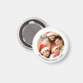 シンプルミニマルエレガント写真白クリスマス マグネット (正面/裏面)