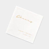 シンプルミニマルエレガント応援結婚ズ 箔ナプキン (左)