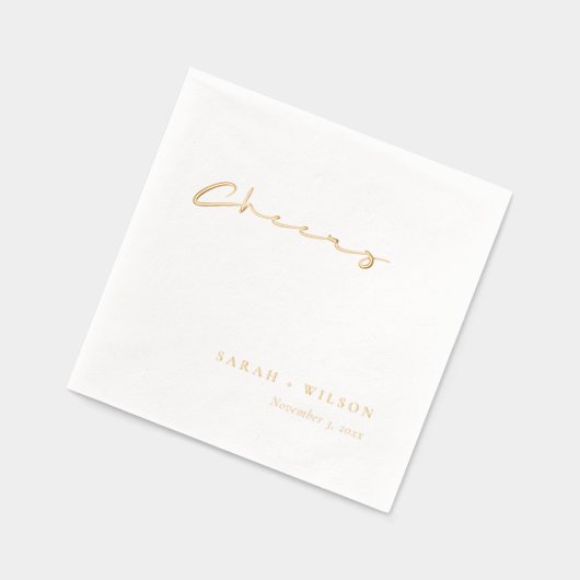 シンプルミニマルエレガント応援結婚ズ 箔ナプキン (左)
