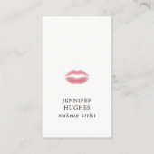 シンプルミニマルエレガント淡い色のピンクリップ 名刺 (正面)