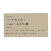 シンプルミニマルエレガント素朴Craft Candle Label ラベル (正面)