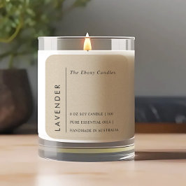 シンプルミニマルエレガント素朴Kraftキャンドルラベル スクエアシール