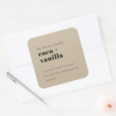 シンプルミニマルエレガント素朴Kraftキャンドルラベル スクエアシール (封筒)