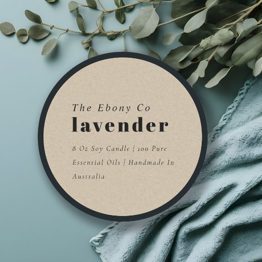 シンプルミニマルエレガント素朴Kraftキャンドルラベル ラウンドシール