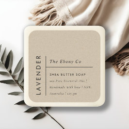 シンプルミニマルエレガント素朴Kraft石鹸ラベル スクエアシール