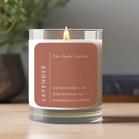 シンプルミニマルエレガント素朴Rust Candleラベル スクエアシール