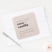 シンプルミニマルエレガント赤面キャンドルラベル スクエアシール (封筒)