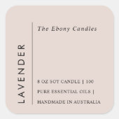 シンプルミニマルエレガント赤面キャンドルラベル スクエアシール (正面)