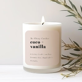 シンプルミニマルエレガント赤面キャンドルラベル スクエアシール