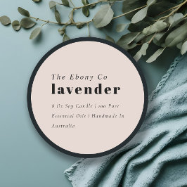 シンプルミニマルエレガント赤面キャンドルラベル ラウンドシール