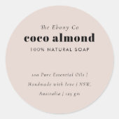 シンプルミニマルエレガント赤面石鹸ラベル ラウンドシール (正面)