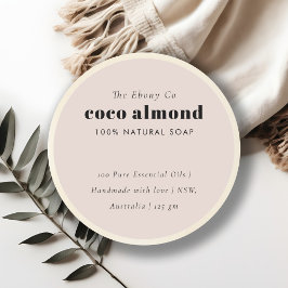 シンプルミニマルエレガント赤面石鹸ラベル ラウンドシール