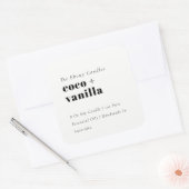 シンプルミニマルエレガント黒・白キャンドルラベル スクエアシール (封筒)