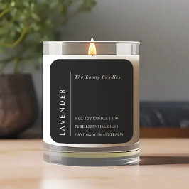 シンプルミニマルエレガント黒・白キャンドルラベル スクエアシール