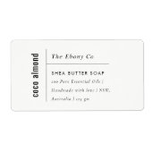 シンプルミニマルエレガント黒・白ソープラベル ラベル (正面)