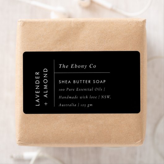 シンプルミニマルエレガント黒・白ソープラベル ラベル (インサイチュ)