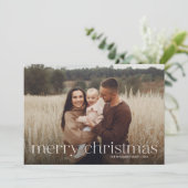 シンプルミニマルエレガントPhoto Merry Chrimas シーズンカード (スタンド正面)