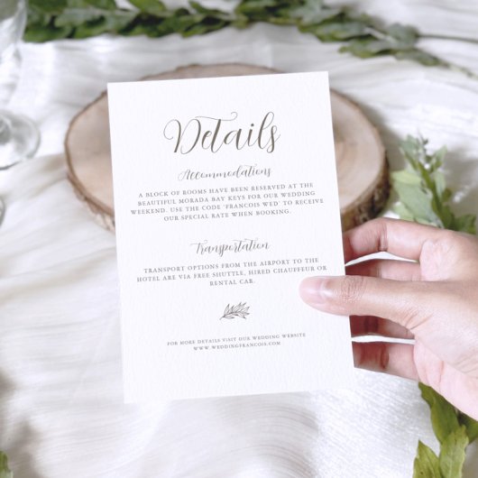 シンプルミニマルエレガントScriptの結婚詳細 エンクロージャーカード