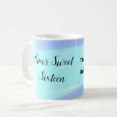 シンプルミニマルエレガントsweet sixteenカスタムモダン コーヒーマグカップ (正面左)