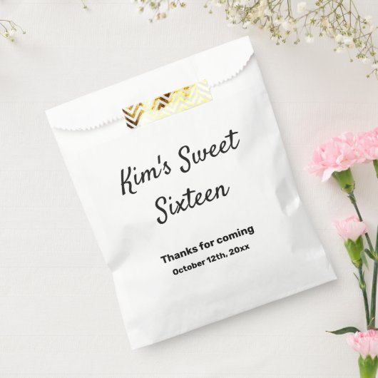 シンプルミニマルエレガントsweet sixteenカスタムモダン フェイバーバッグ (封をした状態)