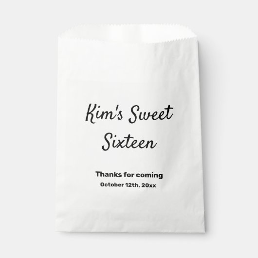 シンプルミニマルエレガントsweet sixteenカスタムモダン フェイバーバッグ (正面)