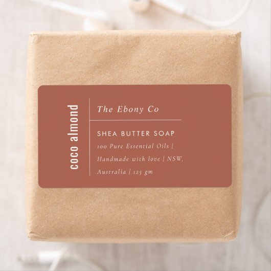 シンプルミニマルエレガントTerracota Rust Soapラベル ラベル (インサイチュ)