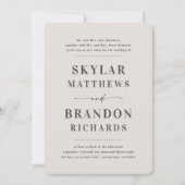 シンプルミニマルオフ白アイボリーセフォーマルミ結婚ス 招待状 (正面)