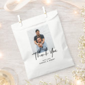 シンプルミニマルカスタムスクリプ結婚ト写真 フェイバーバッグ (クリップ留めされた状態)