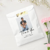 シンプルミニマルカスタムスクリプ結婚ト写真 フェイバーバッグ (封をした状態)