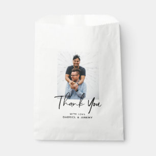 シンプルミニマルカスタムスクリプ結婚ト写真 フェイバーバッグ