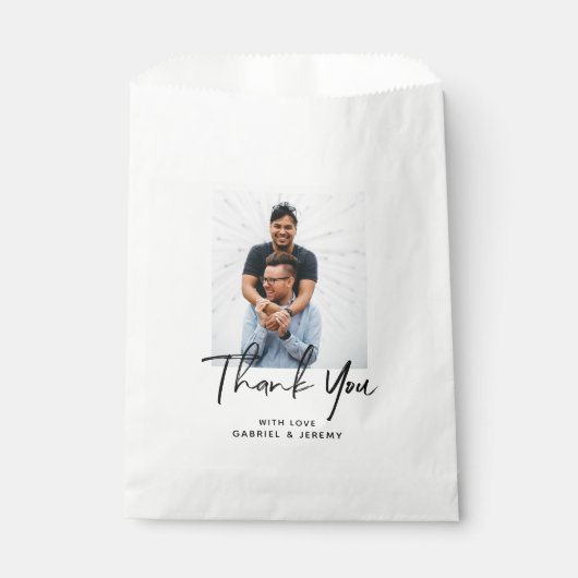 シンプルミニマルカスタムスクリプ結婚ト写真 フェイバーバッグ (正面)