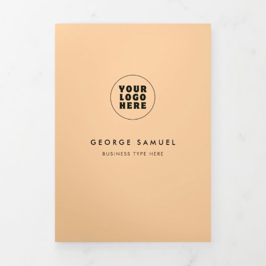 シンプルミニマルカスタムリストロゴ&イメージビジネス 三つ折りカード (カバー)