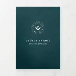 シンプルミニマルカスタムリストロゴ&イメージビジネス 三つ折りカード