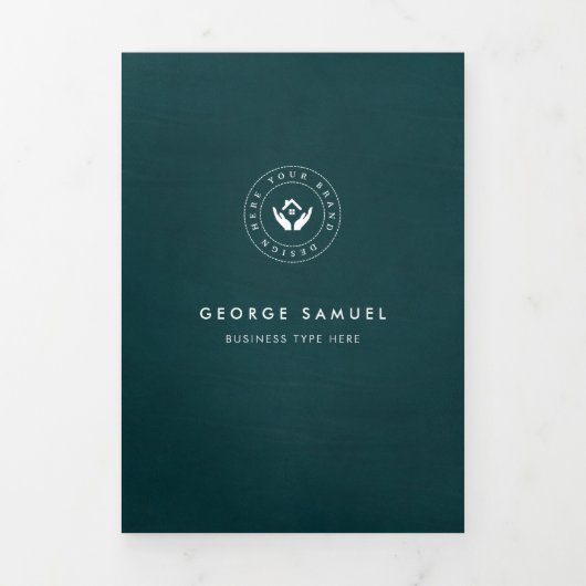 シンプルミニマルカスタムリストロゴ&イメージビジネス 三つ折りカード (カバー)