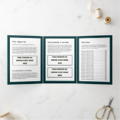 シンプルミニマルカスタムリストロゴ&イメージビジネス 三つ折りカード (内部)